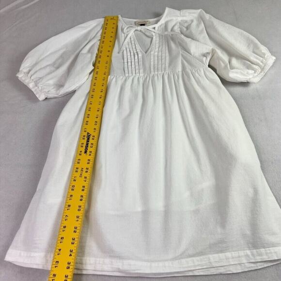 Universal Thread Dress XS White Puff Sleeve Peasant Necktie Cottage Core - Picture 3 of 14